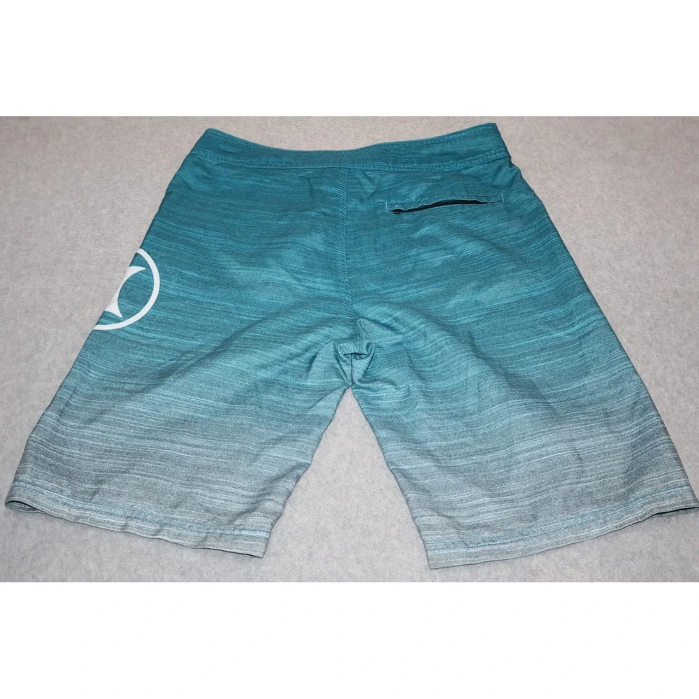 Hurley Board Shorts Men 32 Blue Ombre Gradient Logo Pockets Swim Surfing